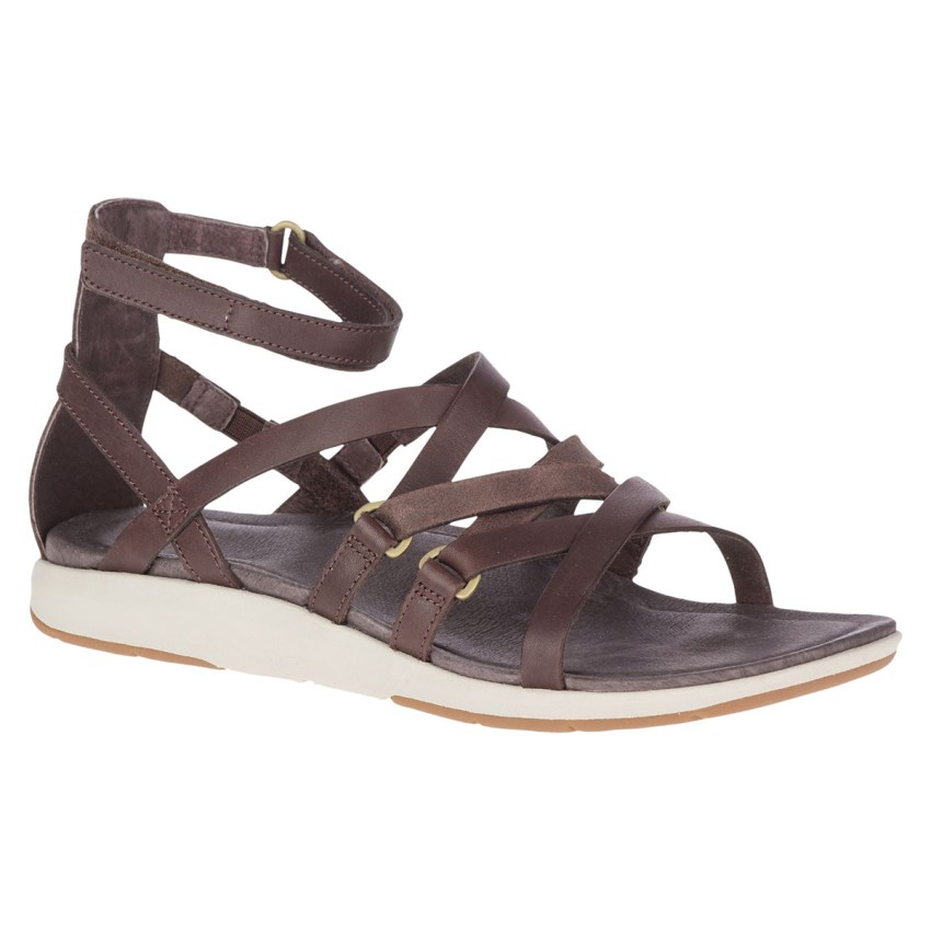 Sandales Merrell Kalari Shaw Mid Marron Foncé Femme | D.H.YOZN